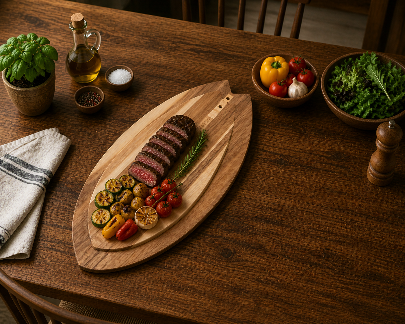 SantoLoco Fish Cutting Board Acacia Large