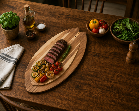 SantoLoco Fish Cutting Board Acacia Set
