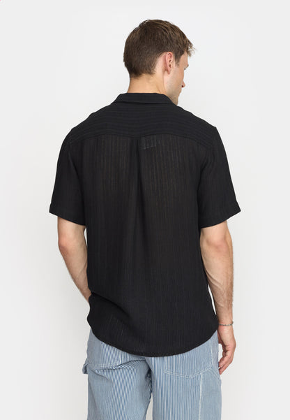 Revolution Short-sleeved Cuban Shirt Black
