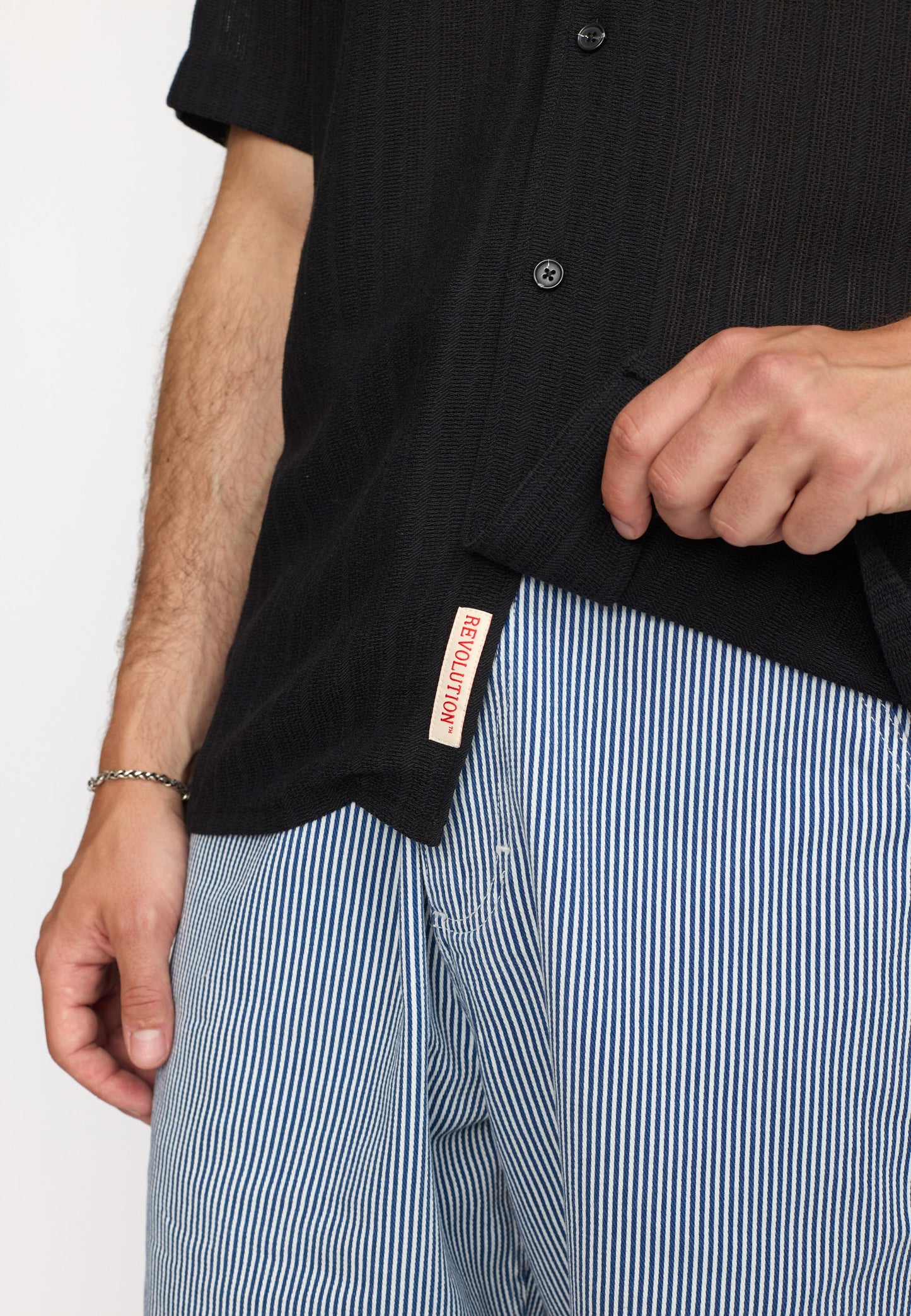 Revolution Short-sleeved Cuban Shirt Black