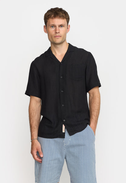 Revolution Short-sleeved Cuban Shirt Black