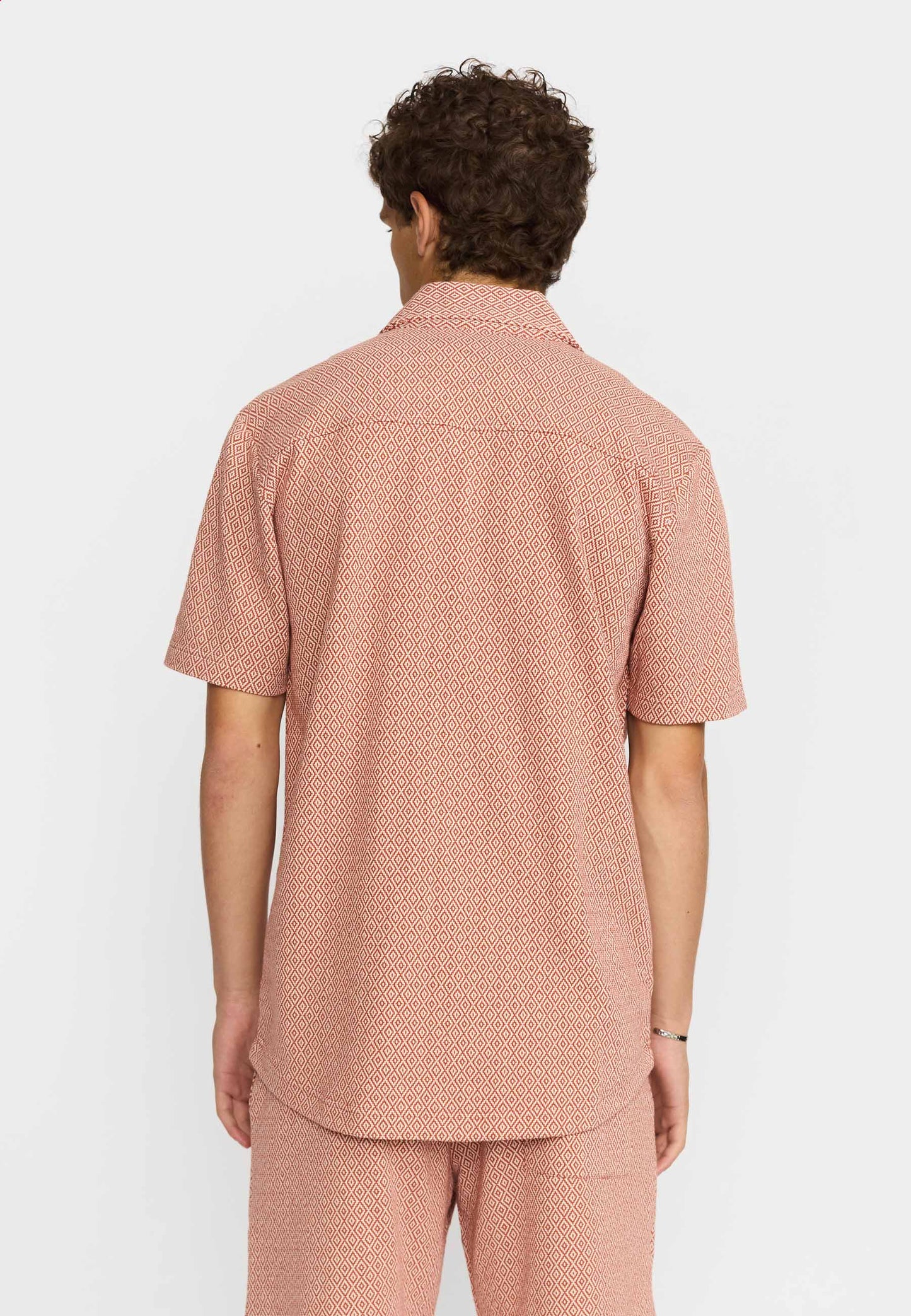 Revolution Jaquard SS Kubanisches Hemd Orange