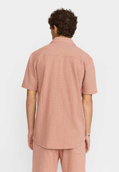 Revolution Jaquard SS Kubanisches Hemd Orange