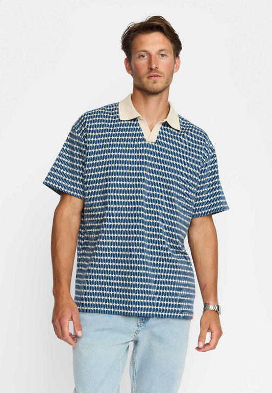 Revolution Jacquard Poloshirt Marineblau