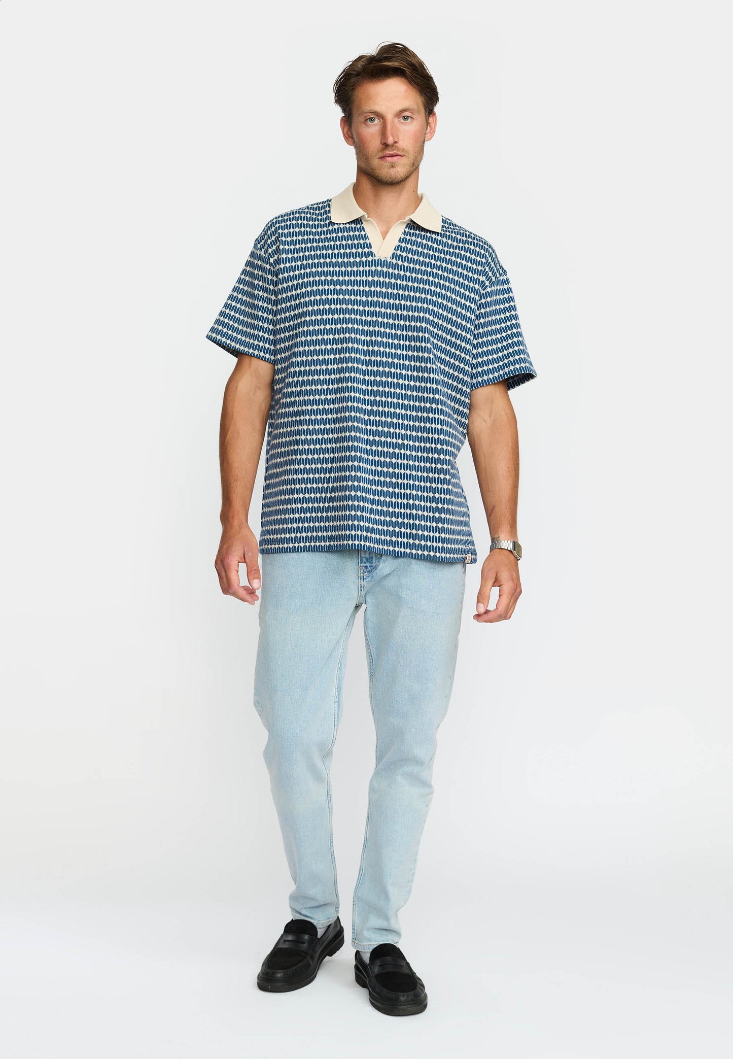 Revolution Jacquard Poloshirt Marineblau