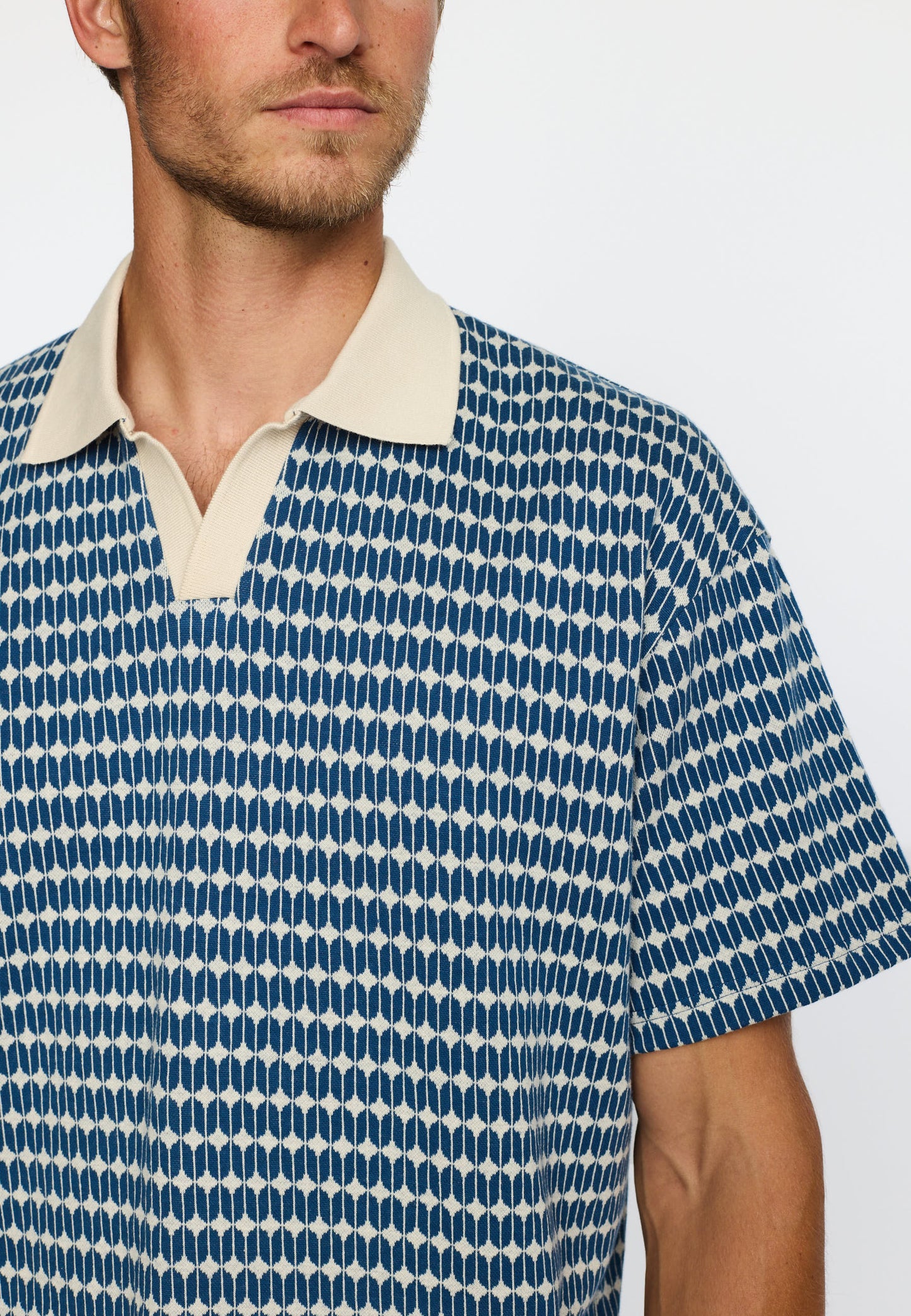 Revolution Jacquard Poloshirt Marineblau