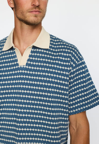Revolution Jacquard Poloshirt Marineblau