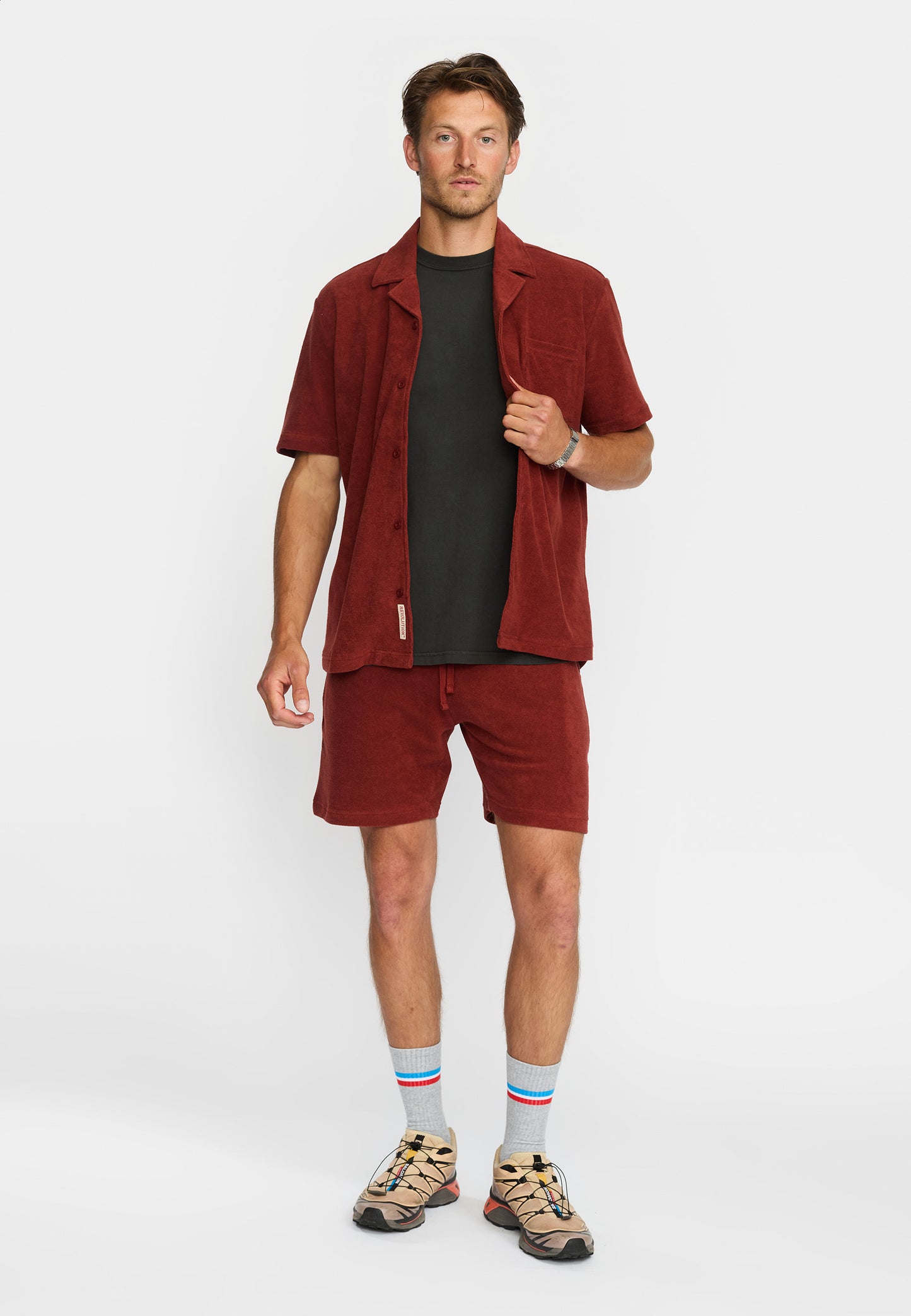 Revolution Terry SS Cuban Shirt Darkorange