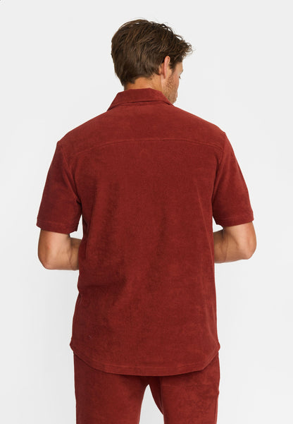 Revolution Terry SS Cuban Shirt Darkorange