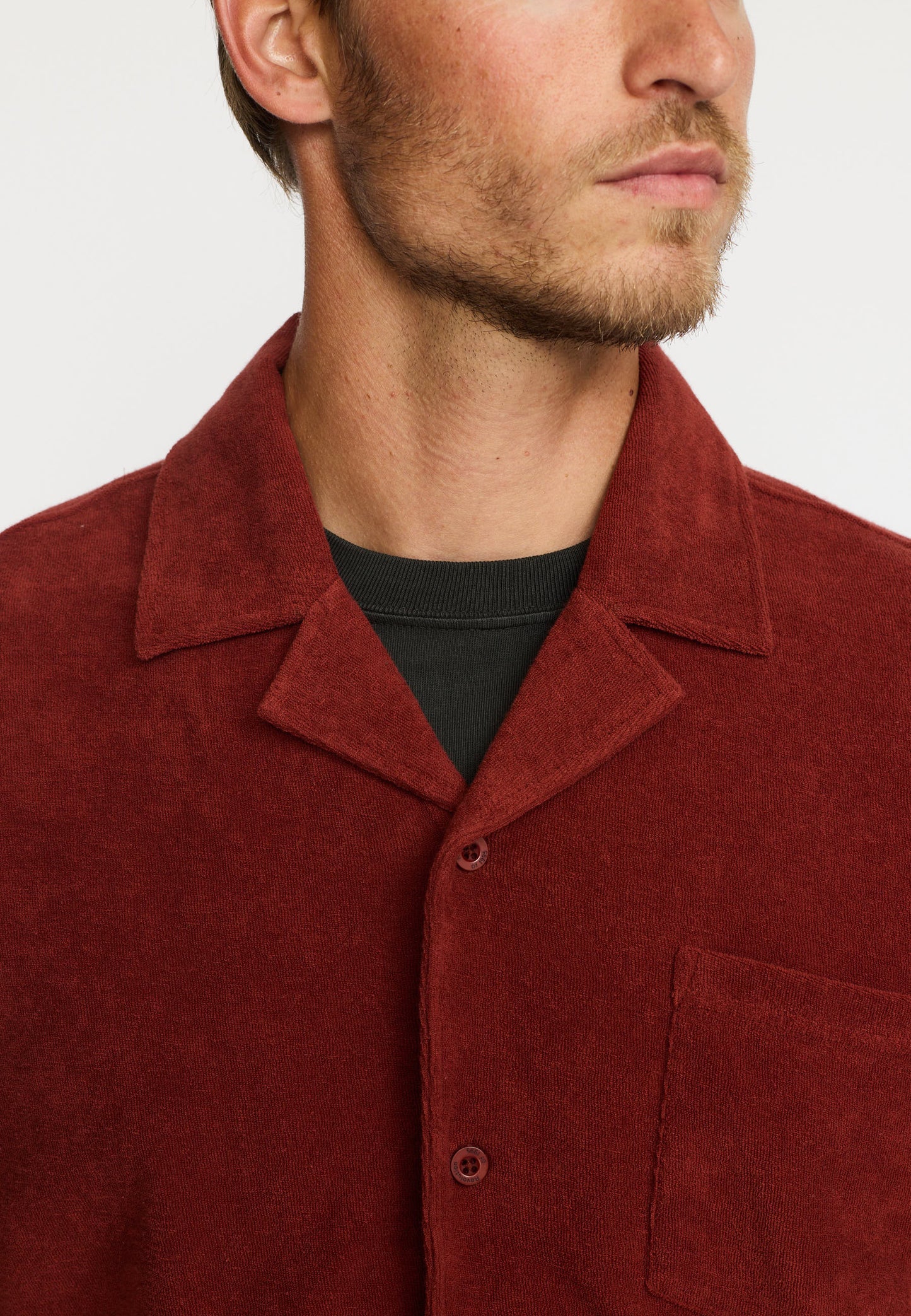 Revolution Terry SS Cuban Shirt Darkorange
