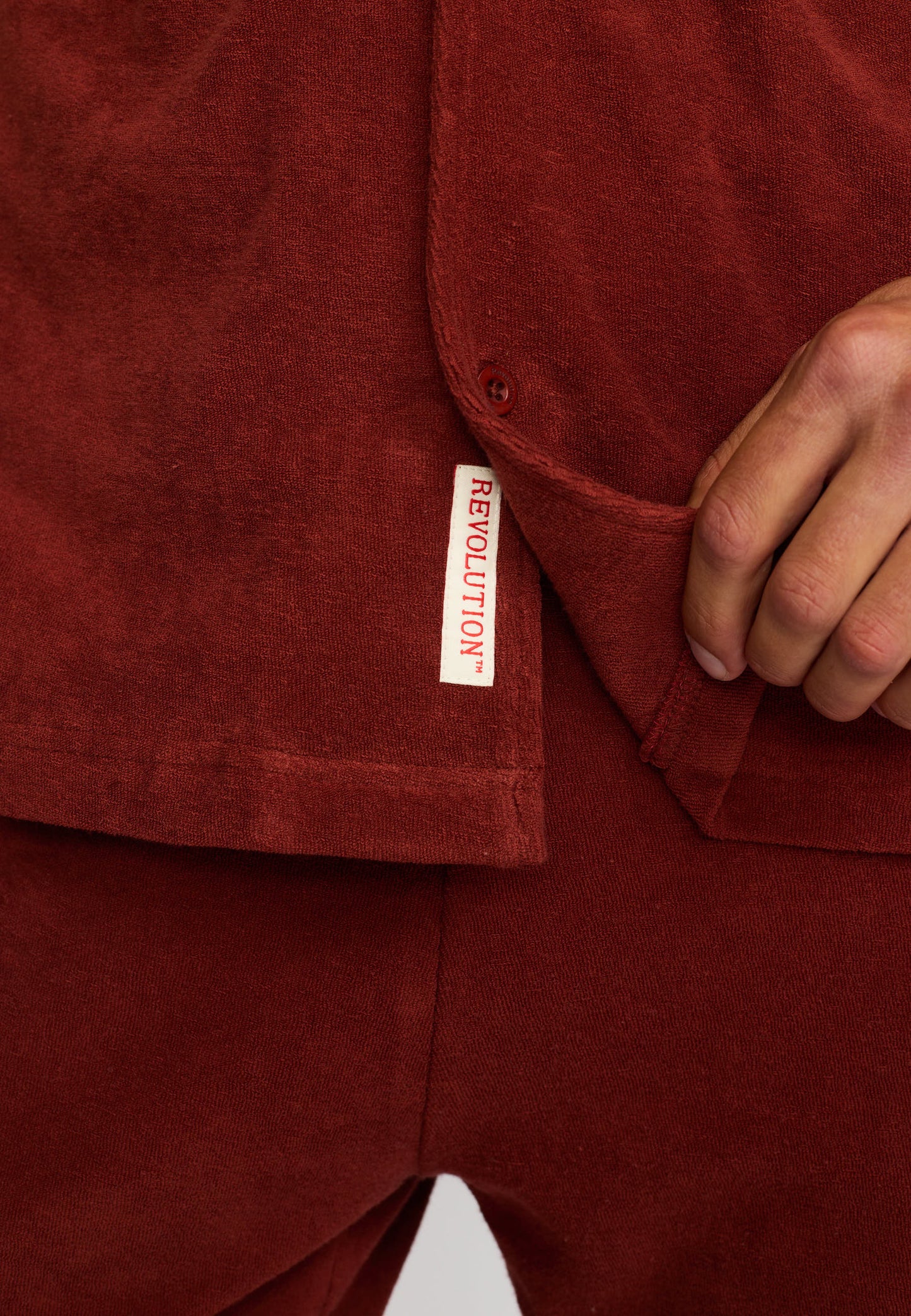 Revolution Terry SS Cuban Shirt Darkorange