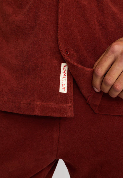 Revolution Terry SS Cuban Shirt Darkorange