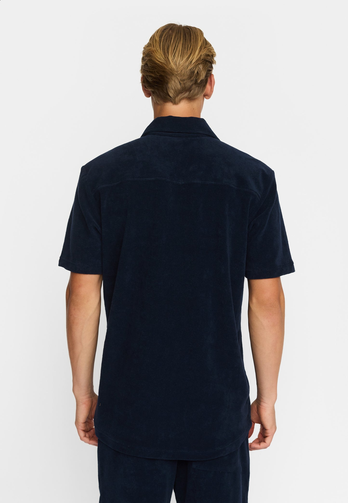 Revolution Terry Kurzarmhemd im kubanischen Stil, Marineblau