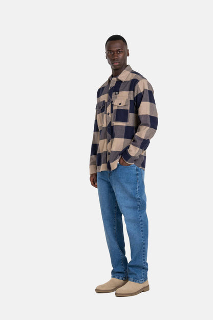 Reell Freeman Shirt Check Navy Sand
