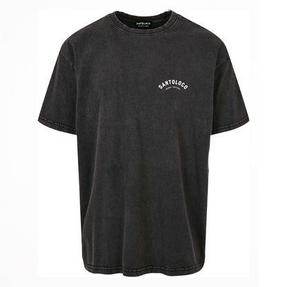 SantoLoco Sagres Surfing is a MotorSport Black Washed T-Shirt