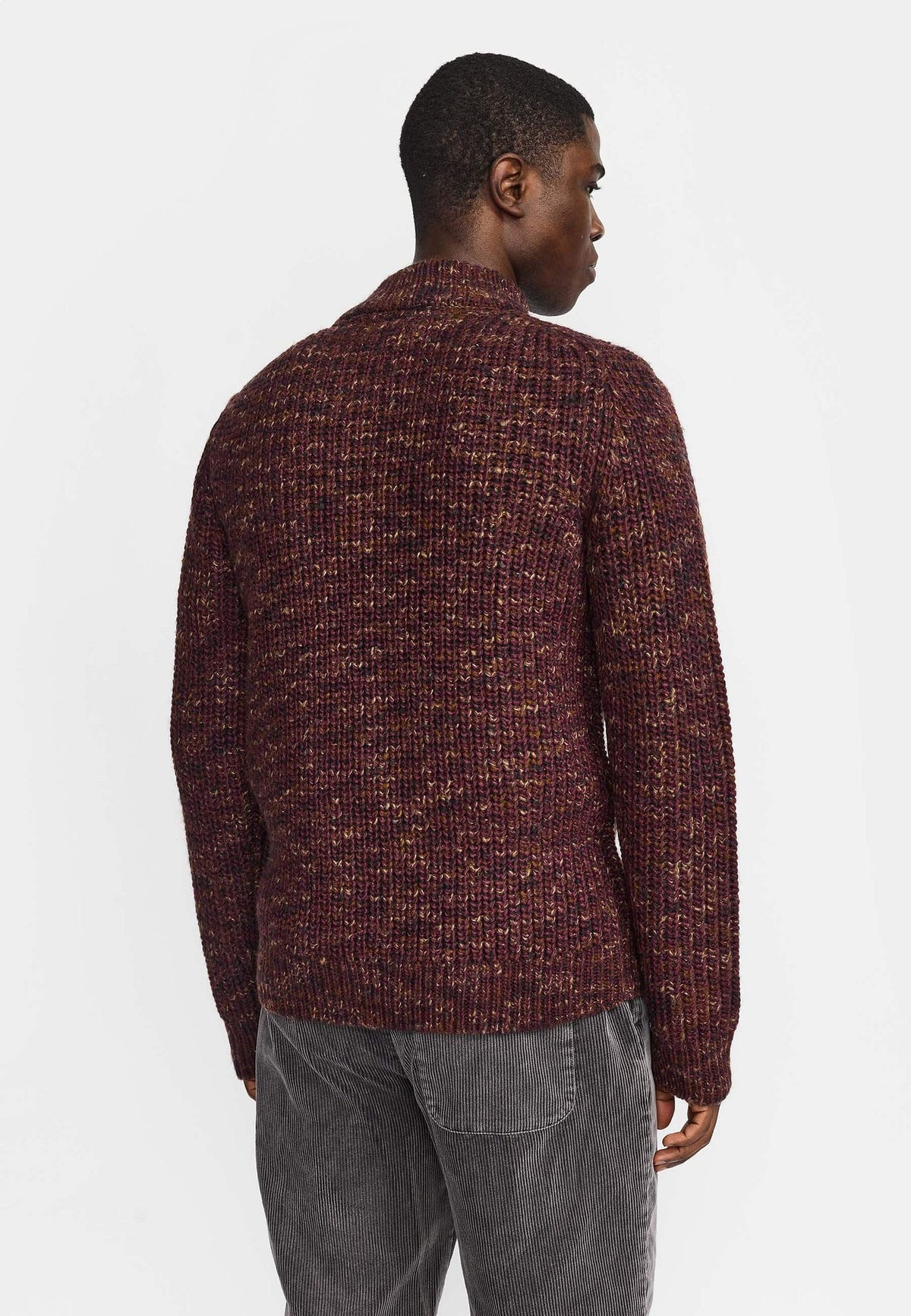 Revolution Zipped Knit Cardigan Burgundy
