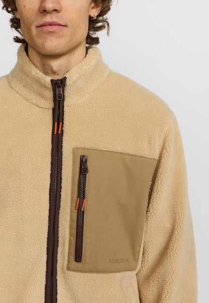 Revolution Pocket Teddy Jacket Darkgrey Offwhite
