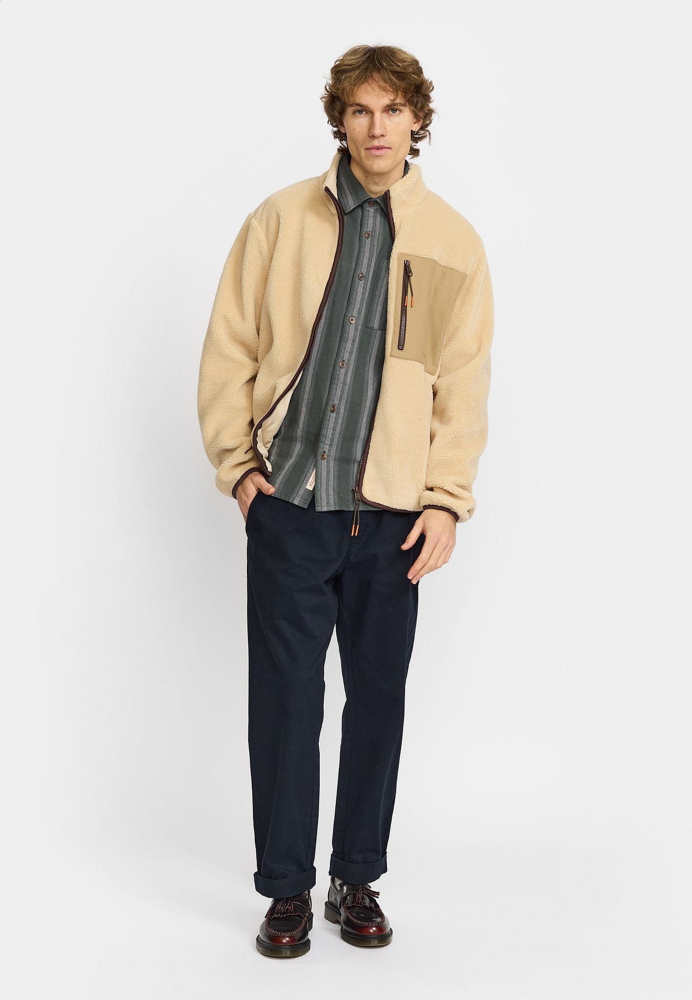 Revolution Pocket Teddy Jacket Darkgrey Offwhite