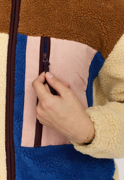 Selfhood Block Teddy Jacket Lightbrown