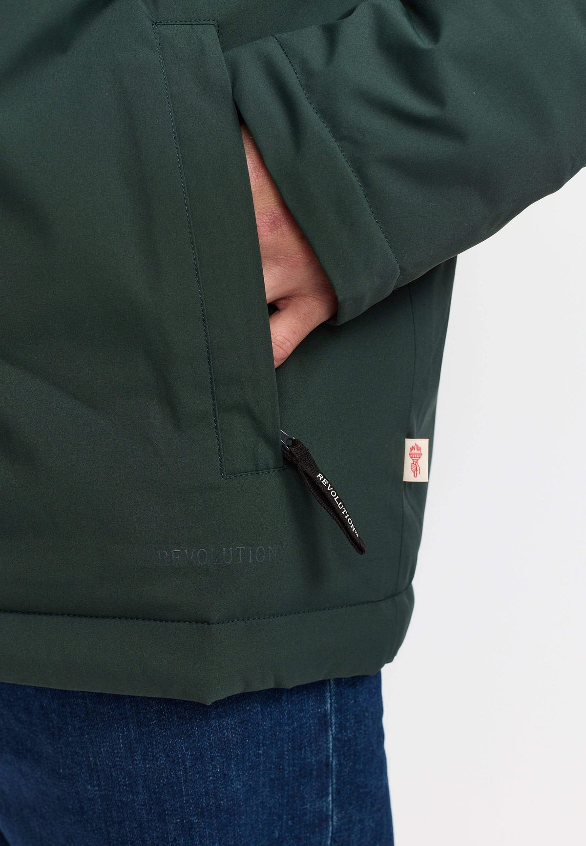 Revolution Wattierte Cityjacke Dunkelgrün 