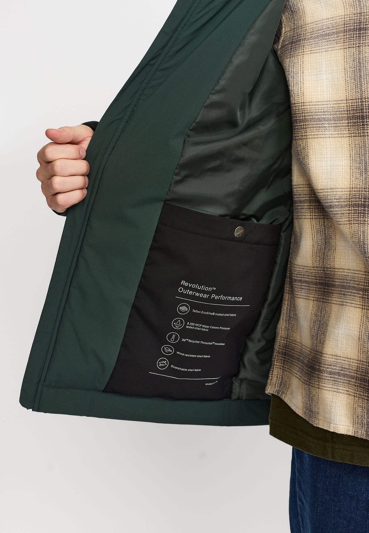 Revolution Wattierte Cityjacke Dunkelgrün 