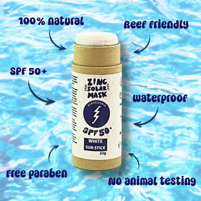 Barreltopia Zinc SPF 50+ Sun Stick Weiss