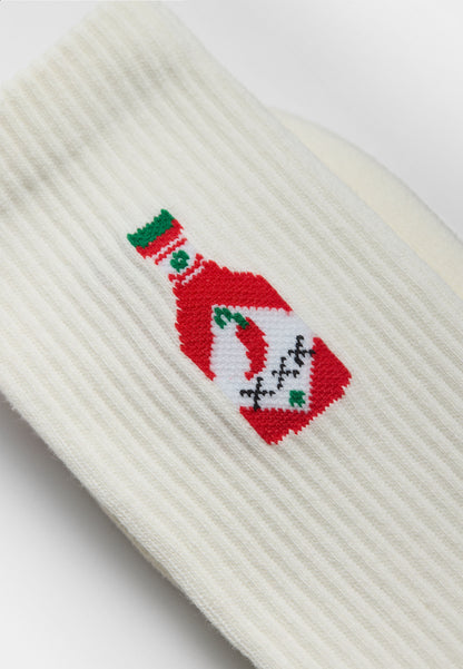 Revolution Jaquard Crew Socks Chilli White