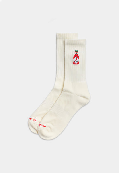 Revolution Jaquard Crew Socks Chilli White