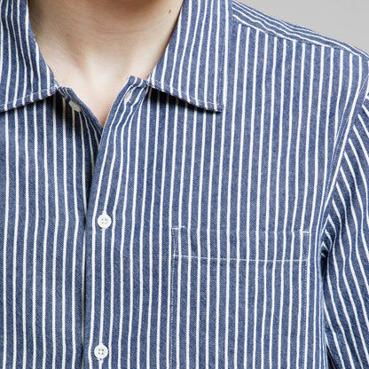 Dedicated Shirt Brantevik Work Stripe Blue