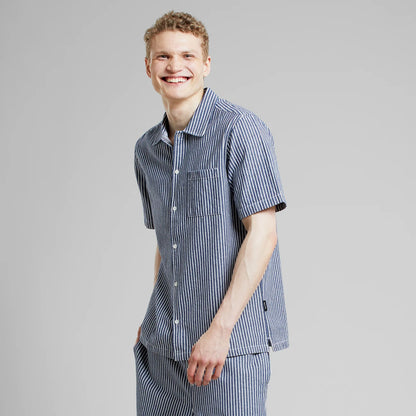 Dedicated Shirt Brantevik Work Stripe Blue