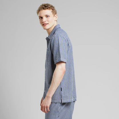 Dedicated Shirt Brantevik Work Stripe Blue