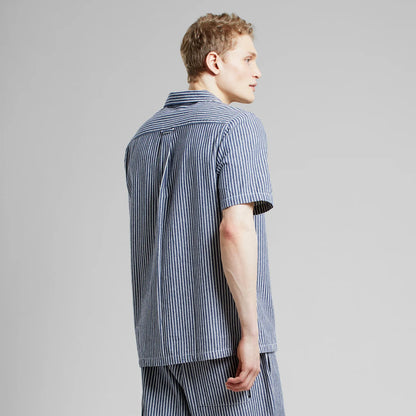 Dedicated Shirt Brantevik Work Stripe Blue