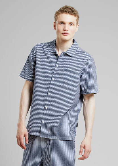 Dedicated Shirt Brantevik Work Stripe Blue