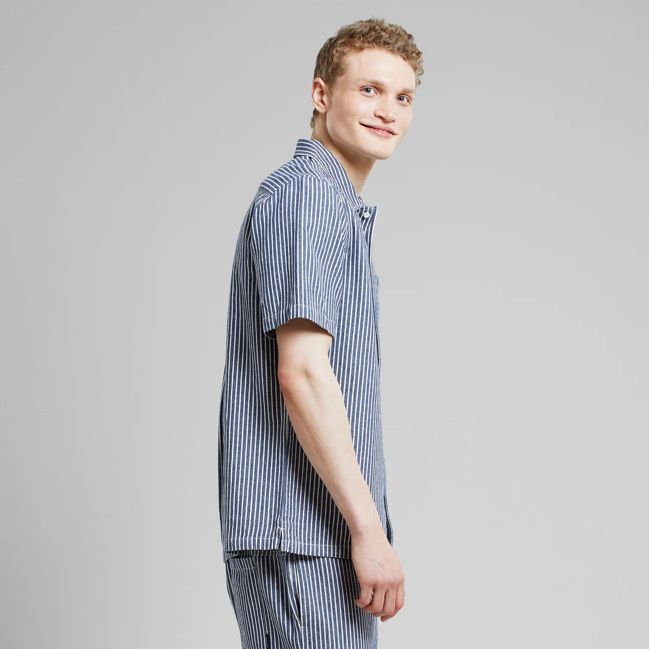 Dedicated Shirt Brantevik Work Stripe Blue