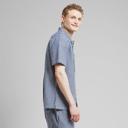 Dedicated Shirt Brantevik Work Stripe Blue