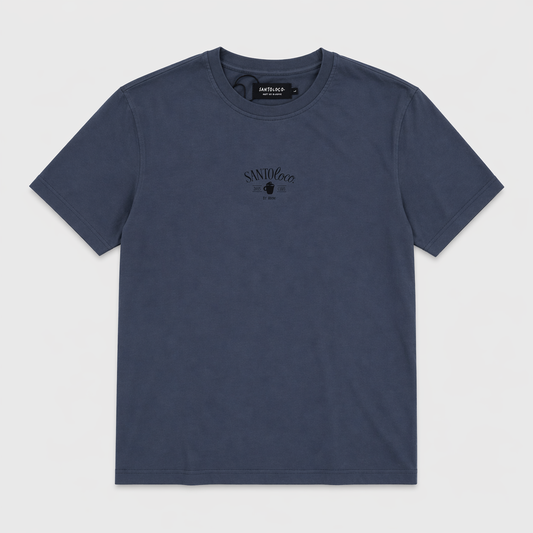 SantoLoco Surf Café T-Shirt Blau