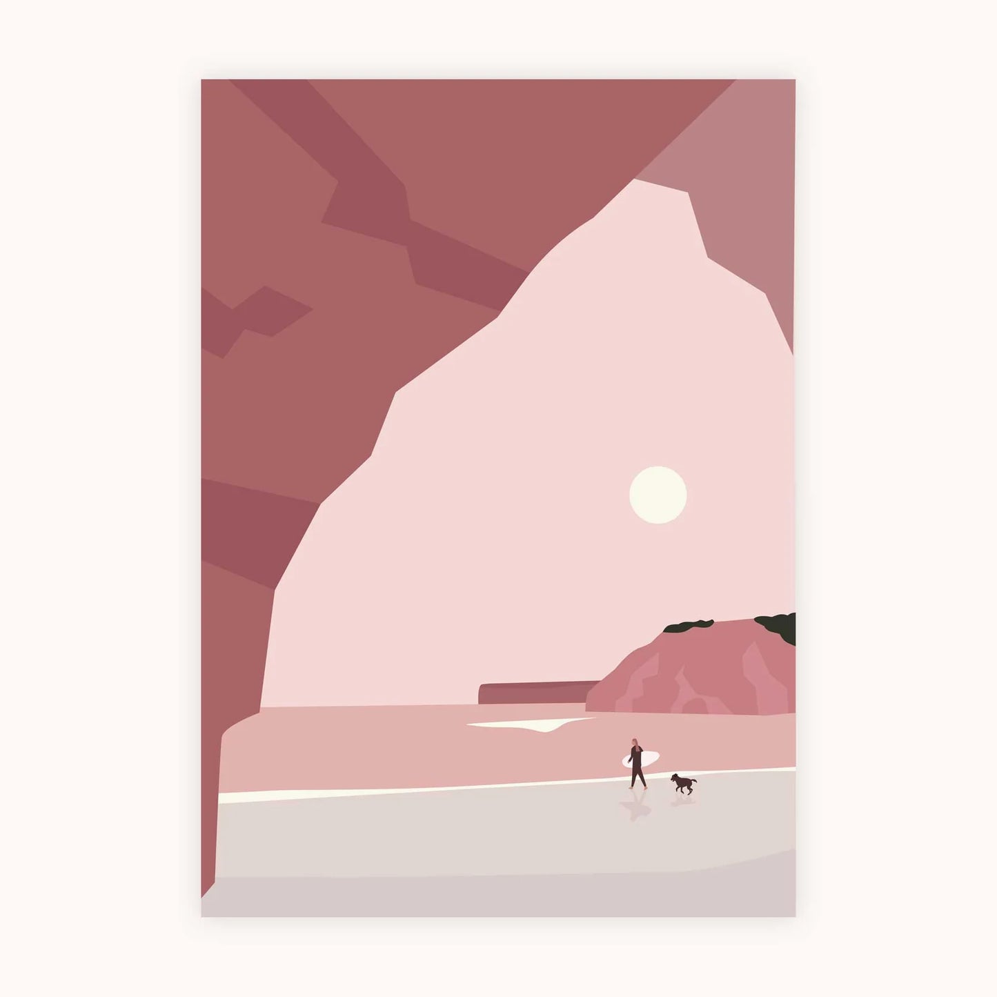 Lines and Lemons  Pink Cave Beliche Postcard