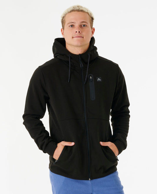 Rip Curl Departed Bonded DWR Zip Black