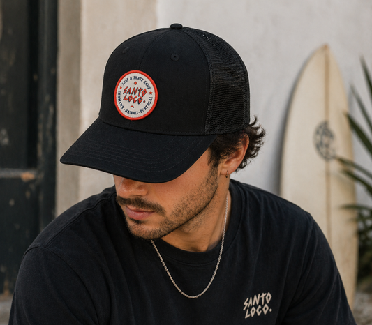 SantoLoco Logo Trucker Cap Black