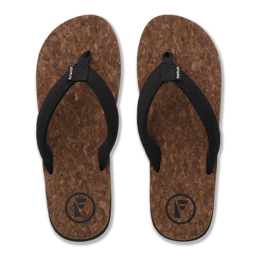 FoamLife Mully Cork Flip Flop Black