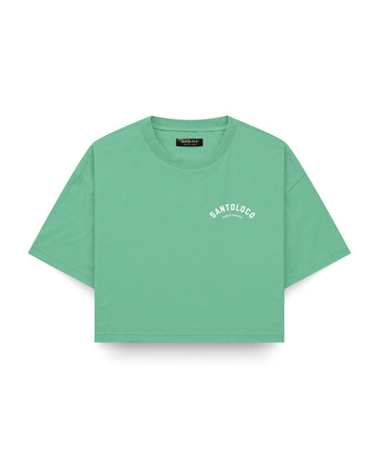 SantoLoco Munich Surfing is a MotorSport Green Cropped T-Shirt