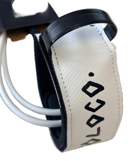 SantoLoco 9 ft Premium Surf Leash White