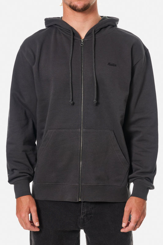 Katin Emb Full Zip Hood Fleece Black Wash