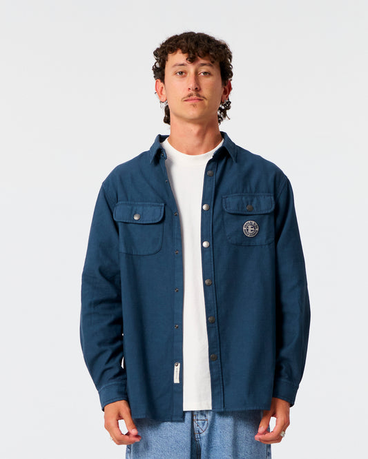 TCSS Sun Cured Waffle Overshirt Worker Blue