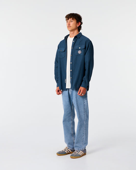 TCSS Sun Cured Waffle Overshirt Worker Blue