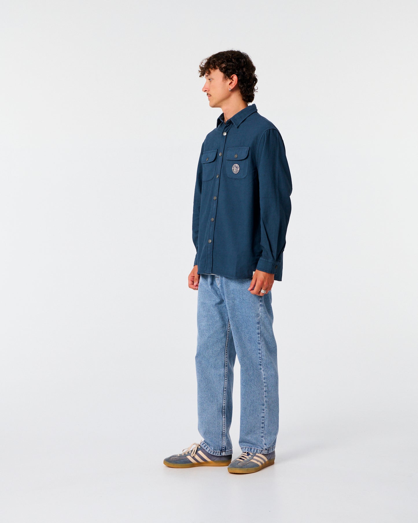 TCSS Sun Cured Waffle Overshirt Worker Blue