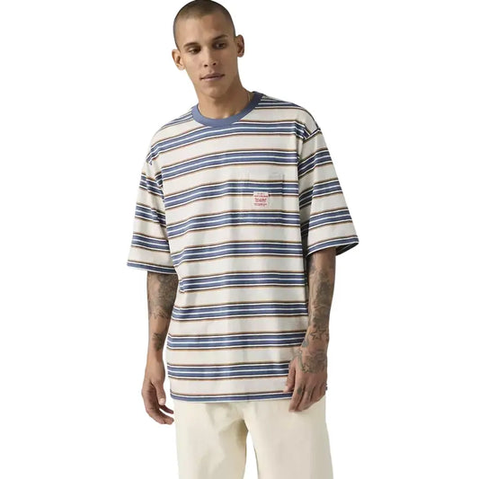 Levi's SS Workwear T-Shirt Caspian Stripe White