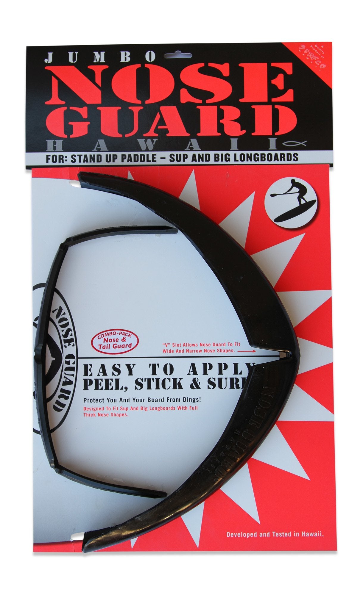 SurfCo Hawaii Jumbo Nose Guard & Tail Guard Combo Pack Black