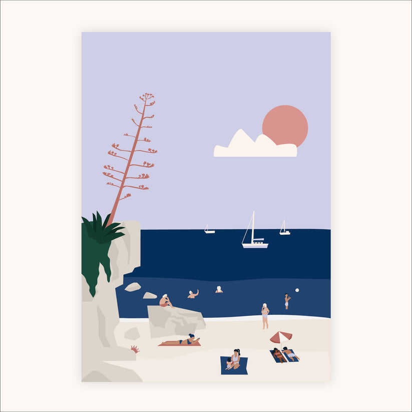 Lines & Lemons Praia Da Rainha Postcard