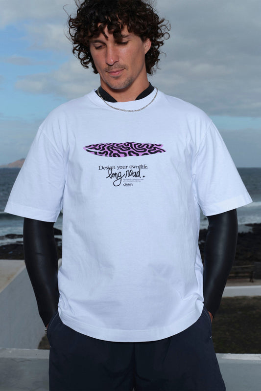 Pukas S/S Tee Long Road White